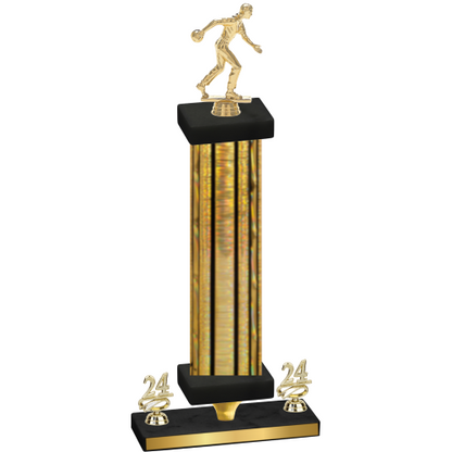 Premium Single Gold Glacier Year Bowling Trophy
