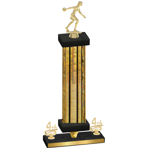 Premium Single Gold Glacier Fourth Place Bowling Trophy