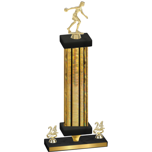 Premium Single Gold Glacier Year Bowling Trophy