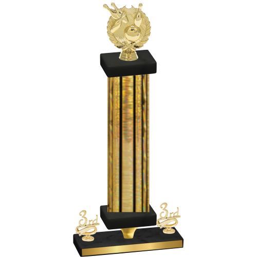 Premium Single Gold Glacier Third Place Bowling Trophy