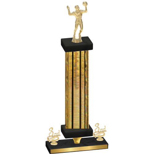 Premium Single Gold Glacier Third Place Volleyball Trophy