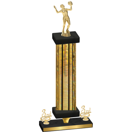 Premium Single Gold Glacier Third Place Volleyball Trophy