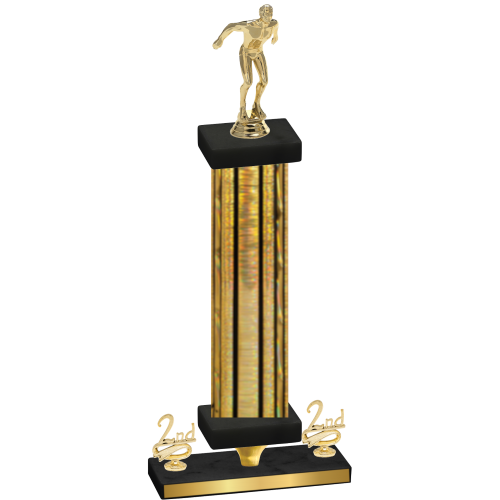 Premium Single Gold Glacier Second Place Swimming Trophy