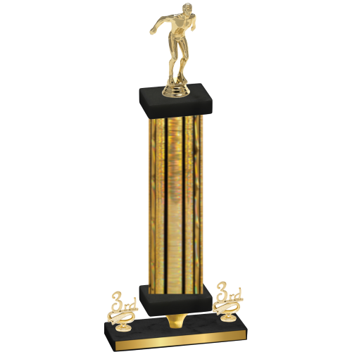 Premium Single Gold Glacier Third Place Swimming Trophy