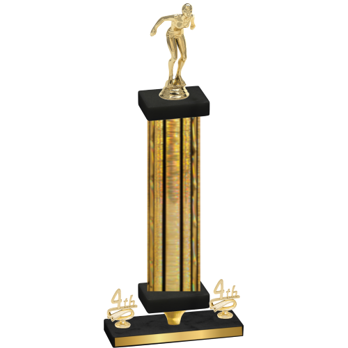 Premium Single Gold Glacier Fourth Place Tennis Trophy
