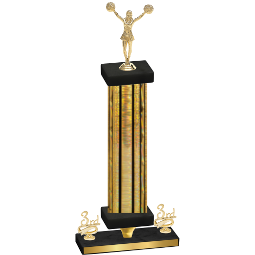 Premium Single Gold Glacier Third Place Cheerleading Trophy