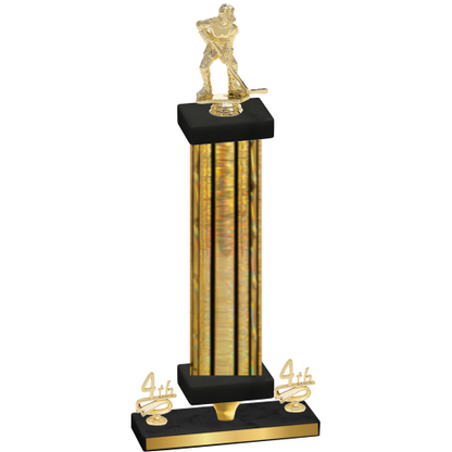 Premium Single Gold Glacier Fourth Place Hockey Trophy