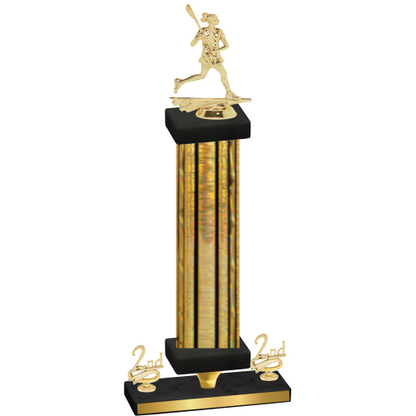 Premium Single Gold Glacier Second Place Lacrosse Trophy