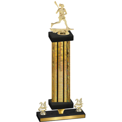 Premium Single Gold Glacier Year Lacrosse Trophy