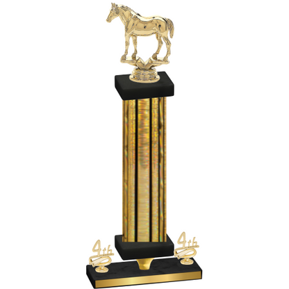 Premium Single Gold Glacier Fourth Place Horses Trophy
