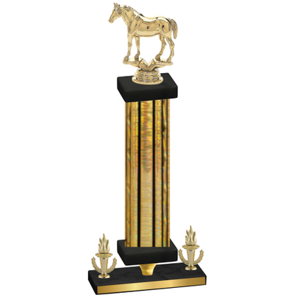 Premium Single Gold Glacier Victory Horses Trophy