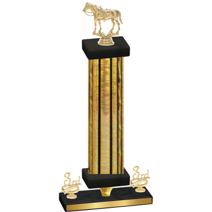 Premium Single Gold Glacier Third Place Horses Trophy