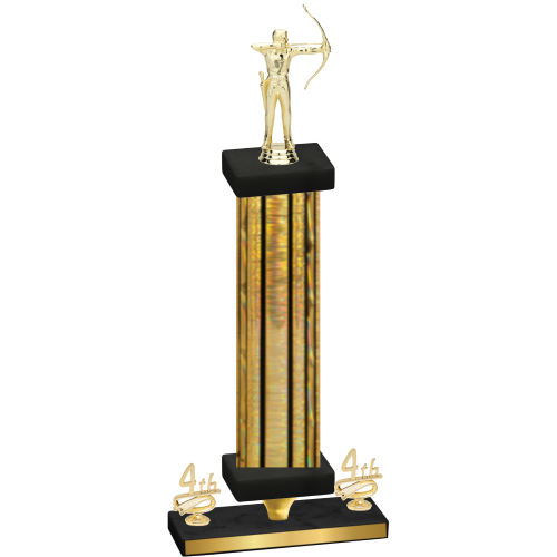Premium Single Gold Glacier Fourth Place Archery Trophy