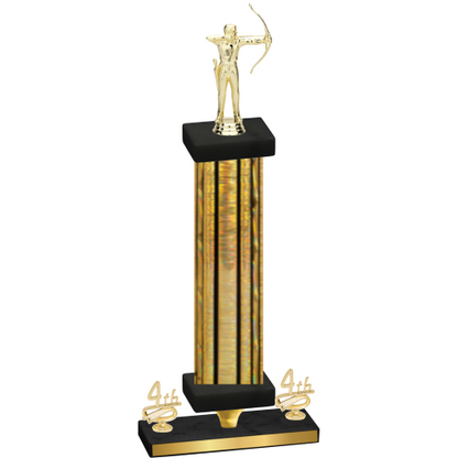Premium Single Gold Glacier Fourth Place Archery Trophy