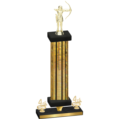 Premium Single Gold Glacier Fourth Place Archery Trophy