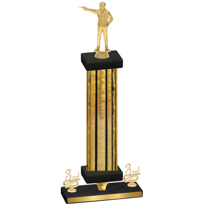 Premium Single Gold Glacier Third Place Shooter Trophy