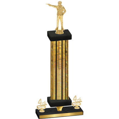 Premium Single Gold Glacier Fourth Place Shooter Trophy