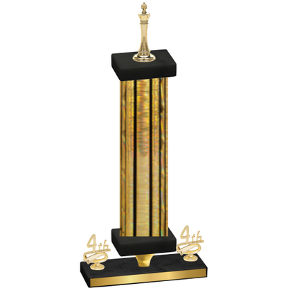 Premium Single Gold Glacier Fourth Place Chess Trophy