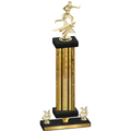 Premium Single Gold Glacier Year Flag Football Trophy