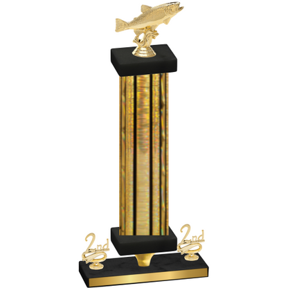 Premium Single Gold Glacier Second Place Fishing Trophy