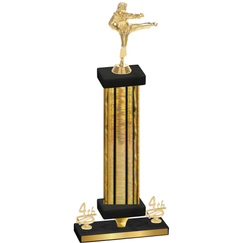 Premium Single Gold Glacier Fourth Place Karate Trophy