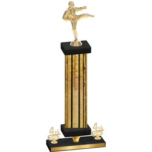 Premium Single Gold Glacier Fourth Place Karate Trophy