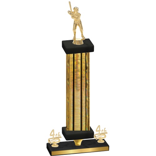Premium Single Gold Glacier Fourth Place Baseball Trophy