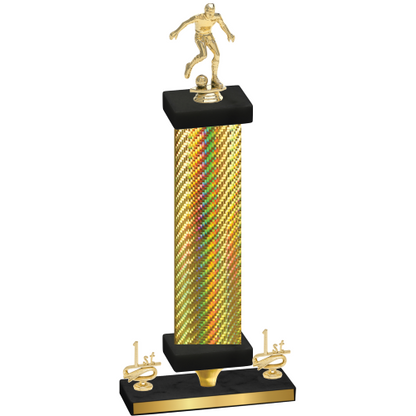 Premium Single Gold Carbon Fiber First Place Soccer Trophy