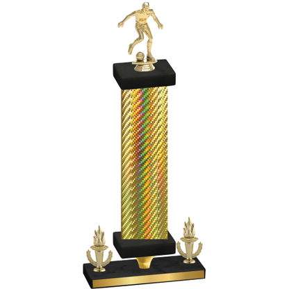 Premium Single Gold Carbon Fiber Victory Soccer Trophy