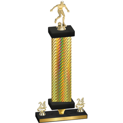 Premium Single Gold Carbon Fiber Year Soccer Trophy