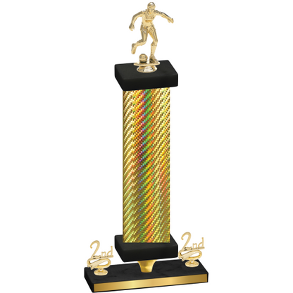 Premium Single Gold Carbon Fiber Second Place Soccer Trophy
