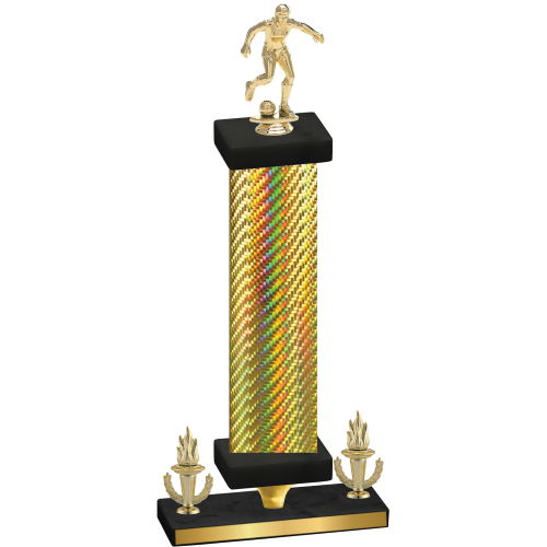 Premium Single Gold Carbon Fiber Victory Soccer Trophy