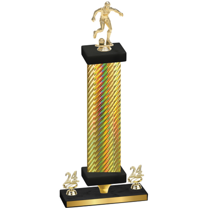 Premium Single Gold Carbon Fiber Year Soccer Trophy