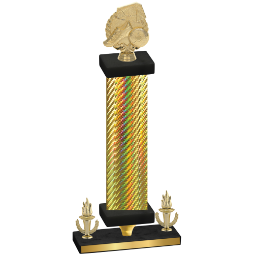 Premium Single Gold Carbon Fiber Victory Soccer Trophy