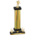 Premium Single Gold Carbon Fiber Third Place Rugby Trophy