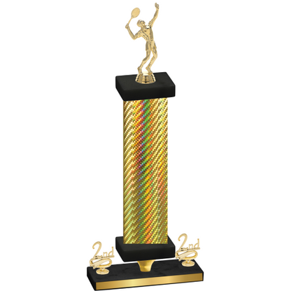 Premium Single Gold Carbon Fiber Second Place Tennis Trophy