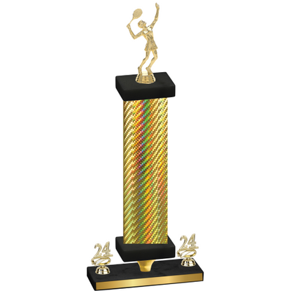 Premium Single Gold Carbon Fiber Year Tennis Trophy