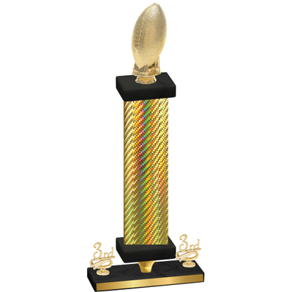 Premium Single Gold Carbon Fiber Third Place Football Trophy