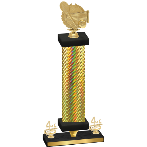 Premium Single Gold Carbon Fiber Fourth Place Tennis Trophy