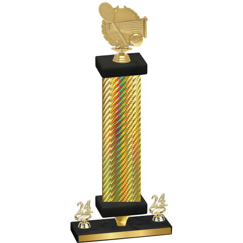 Premium Single Gold Carbon Fiber Year Tennis Trophy