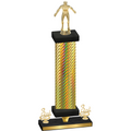 Premium Single Gold Carbon Fiber Third Place Wrestling Trophy