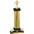 Premium Single Gold Carbon Fiber Fourth Place Wrestling Trophy