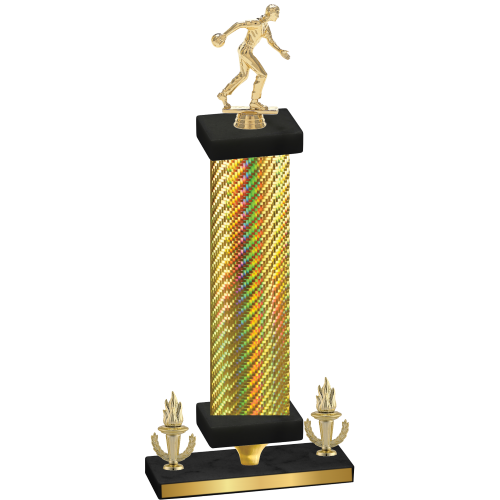Premium Single Gold Carbon Fiber Victory Bowling Trophy