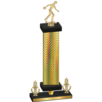 Premium Single Gold Carbon Fiber Victory Bowling Trophy