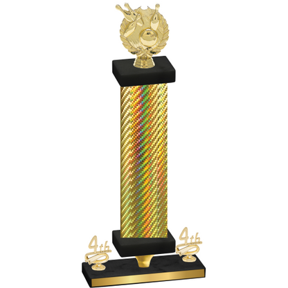 Premium Single Gold Carbon Fiber Fourth Place Bowling Trophy