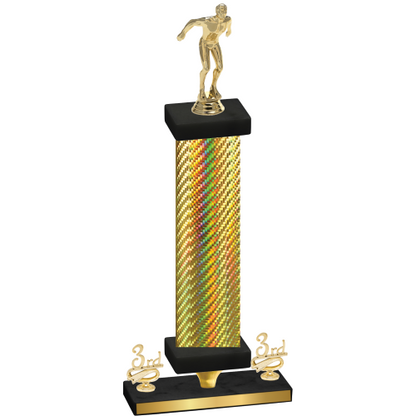 Premium Single Gold Carbon Fiber Third Place Swimming Trophy
