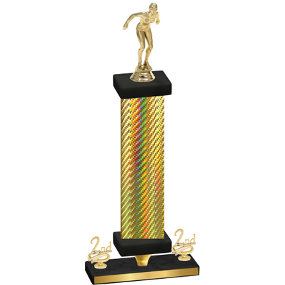 Premium Single Gold Carbon Fiber Second Place Tennis Trophy