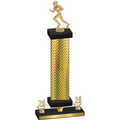 Premium Single Gold Carbon Fiber Year Football Trophy