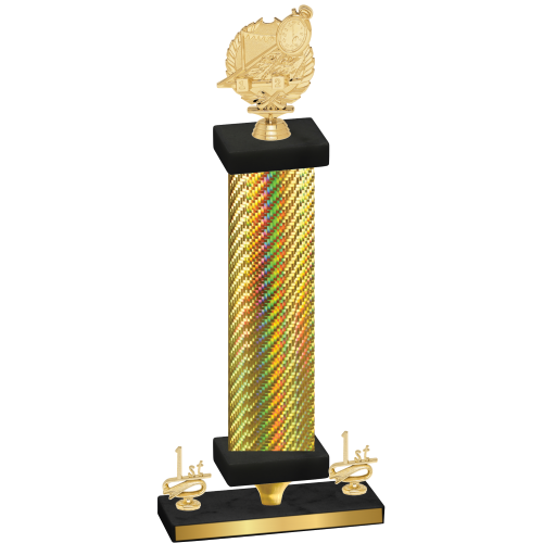 Premium Single Gold Carbon Fiber First Place Swimming Trophy