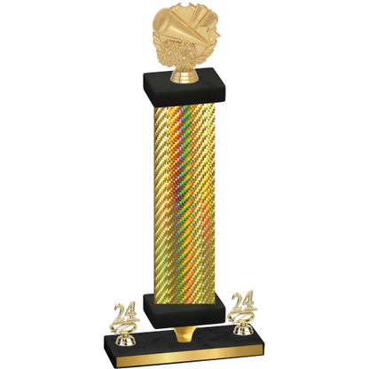 Premium Single Gold Carbon Fiber Year Cheerleading Trophy